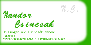 nandor csincsak business card