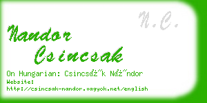 nandor csincsak business card